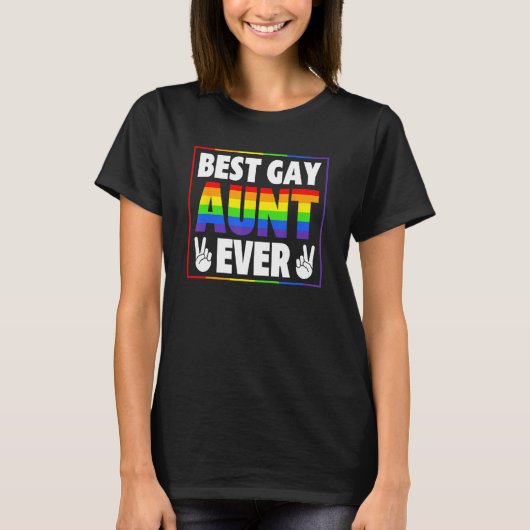 T-shirt Meilleure Tante Gay Ever Rainbow Prith Mois LGBTQ  (Devant)