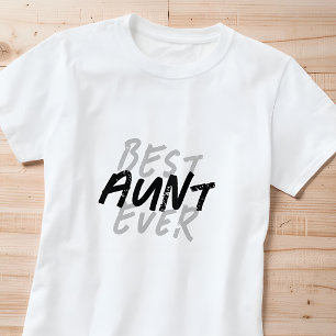 T-shirt Meilleure Tante Jamais Grunge Noir et Blanc Modern