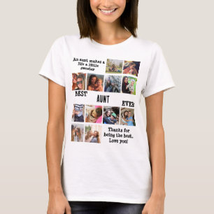 T-shirt Meilleure tante personnalisée Ever 12 Collage phot