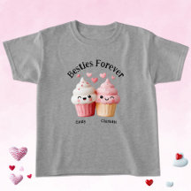 Meilleures amies Kawaii Cupcake avec des cœurs