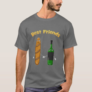 T-shirt Meilleurs amis Baguette Vin Meilleur Amis ami ami