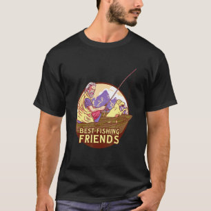 T-shirt Meilleurs amis de pêche d'homme - Pêcheur avec chi