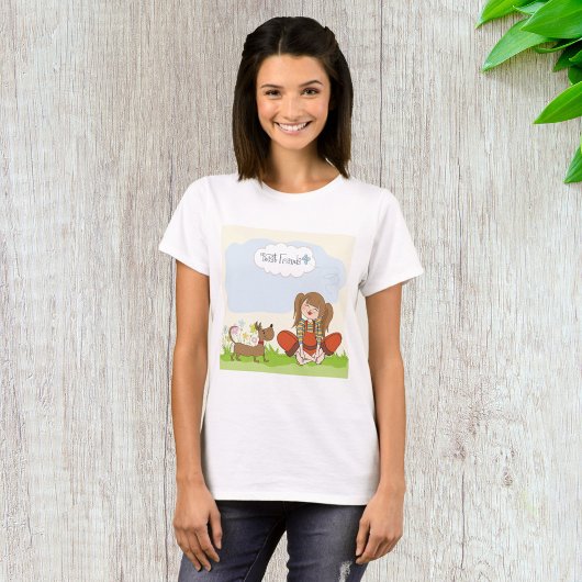 T-shirt Meilleurs amis Fille Et Chien