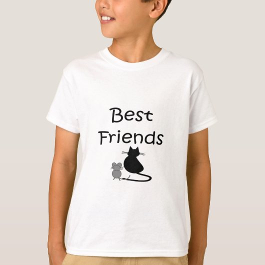 T-shirt Meilleurs amis-- Souris et chat (Devant)