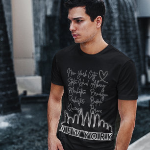 T-shirt Meilleurs endroits à visiter à New York cool Graph