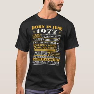 T-shirt Meilleurs Faits Né En Juin 1977 44E Anniversaire