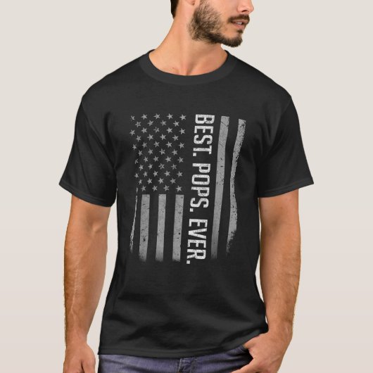 T-shirt Meilleurs pops jamais US États-Unis Drapeaux améri (Devant)