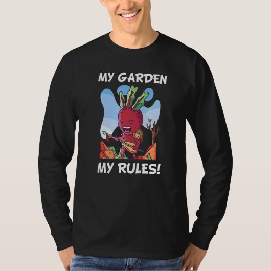 T-shirt Mein Garten Meine Rules Red Beet Parody Garden (Devant)