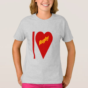 T-shirt, meisjes I LOVE RUGBY T-shirt