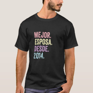 T-shirt Mejor Esposa Desde 2014 8e anniversaire de Mariage