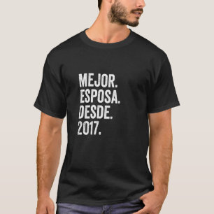 T-shirt Mejor Esposa Desde 2017 5e anniversaire de Mariage