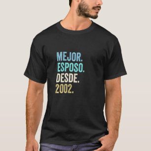 T-shirt Mejor Esposo Desde 2002 20e anniversaire de Mariag