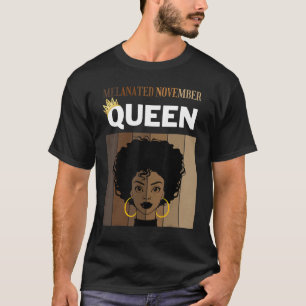 T-shirt Melanée Novembre Queen Africaine Américaine Femme