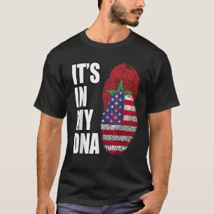 T-shirt Mélange Américain Et Marocain D'ADN Drapeau Hérita
