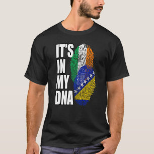 T-shirt Mélange bosniaque et irlandais Drapeau ADN Patrimo