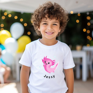 T-shirt Mélange bulle rose Axolotl avec nom