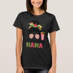 T-shirt Mélange Dans Un Melon Mama Messy Bun Watermelon Ét