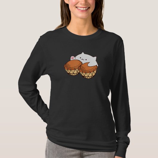 T-shirt Mélange de chat Bongo Mème de chat mignon (Devant)