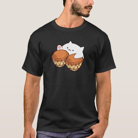 T-shirt Mélange de chat Bongo Mème de chat mignon 1 (Devant)