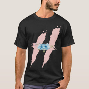 T-shirt Mélange Monogramme initial Lettres Alphabet Floral
