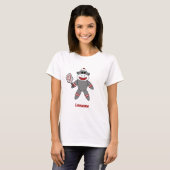 T-shirt Mélange Singe De Choc Avec Pickleball Nom De Paddl (Devant entier)