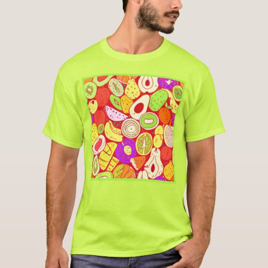 T-shirt Mélanges étonnants de Motifs de fruits. Commandez  (Devant)