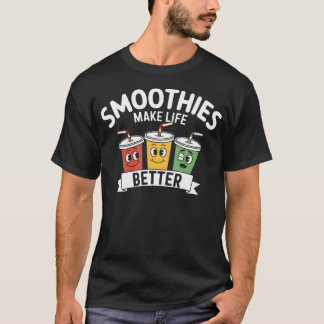 T-shirt Mélangeur De Fruits Smoothies Plage Été Amoureux D
