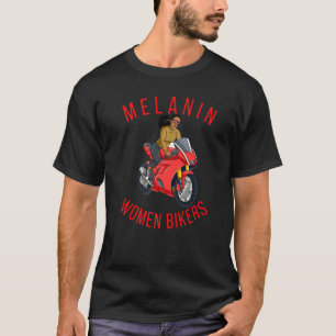 T-shirt Melanin Bike Rider Black Queen Femmes Motorcycle B