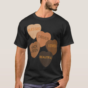 T-shirt Melanin Hearts Saint-Valentin Bonbons Amour Mené B