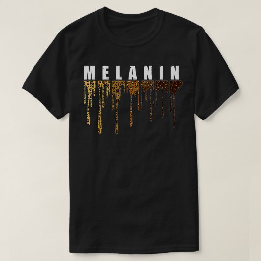 T-shirt Melanin Leopard Plaid Femmes Hommes Black History  (Design devant)