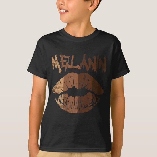 T-shirt Melanin Lip Kiss BLM BHM Black History Afro Pride (Devant)