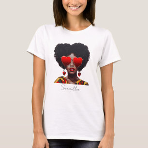 T-shirt Melanin Magic : Black Queen Rocking Heart Shades