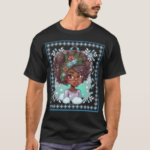 T-shirt Melanin Noël hiver Black Girl Magic Sista T-