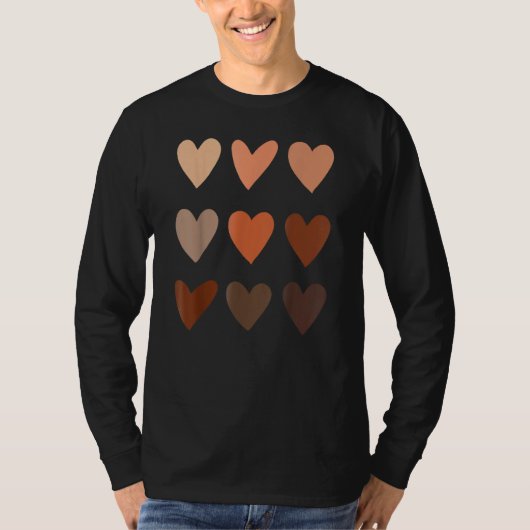 T-shirt Melanin Peau Tone Coeurs Be Kind Black History M (Devant)