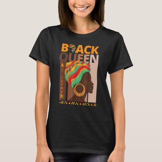 T-shirt Melanin Queen African American Strong Black Natura (Devant)