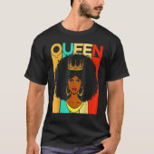 T-shirt Melanin Queen African American Strong Black Natura (Devant)