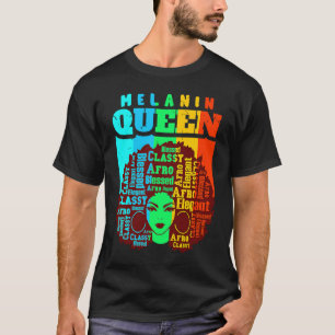 T-shirt Melanin Queen Cute Black Women Sista Soeur Fun Be