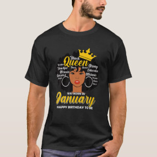 T-shirt Melanin Queen Est Né En Janvier Anniversaire Noir 