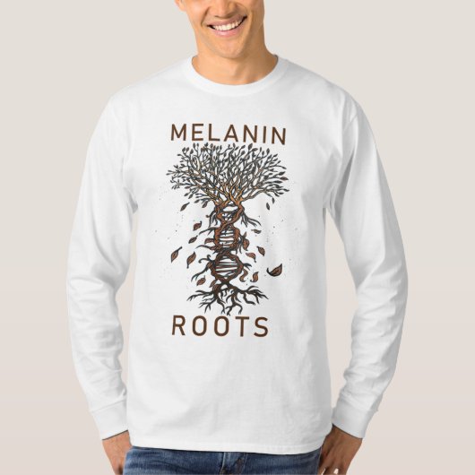 T-shirt Melanin Roots Black History Pride Noir (Devant)