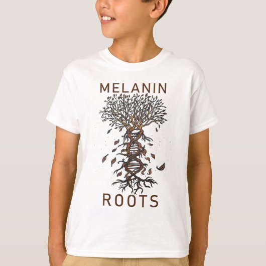 T-shirt Melanin Roots Black History Pride Noir (Devant)