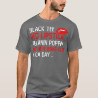 Melanin rouge Tee Noir Poppin Out Ici Bei