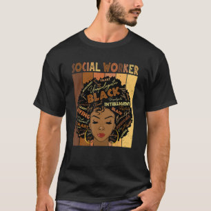 T-shirt Melanin Social Worker Africain Afro cheveux noir