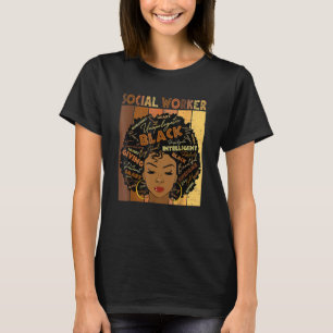 T-shirt Melanin Social Worker Afro Cheveux Noir Histoire M