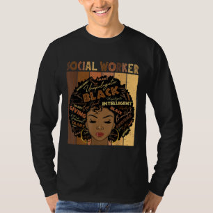 T-shirt Melanin Social Worker Afro Cheveux Noir Histoire M