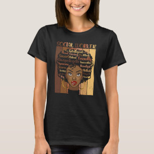 T-shirt Melanin Social Worker Afro Cheveux Noir Histoire M
