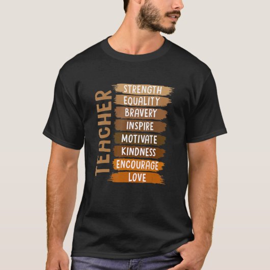 T-shirt Melanin Teacher Black History Month African Black  (Devant)