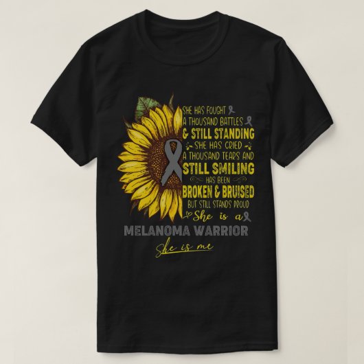 T-shirt Melanoma Sensibilisation Elle Est Un Melanoma Guer (Design devant)