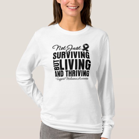 T-shirt Mélanome pas simplement survivant mais vivant (Devant)