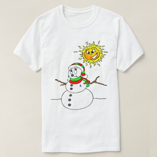 T-shirt Melding Snowman dire adieu hiver (Design devant)