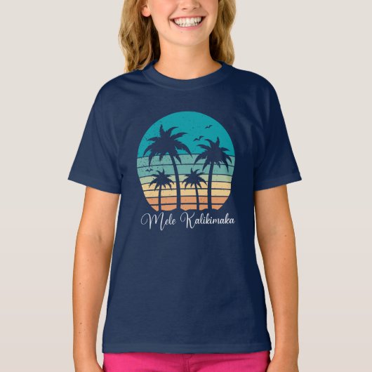 T-shirt Mele Kalikimaka Coucher de soleil tropical Enfants (Devant)